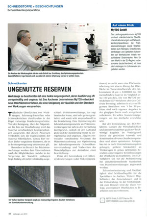 Werkstoffe berichtet über Schneidkantenpräparation